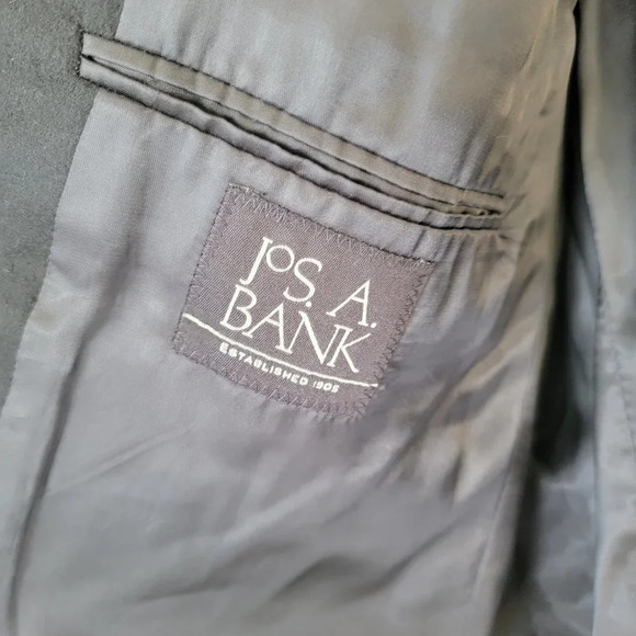 JoS. A. Bank Cashmere Modern Fit Blazer Coat Double Button Black Mens 48L - Picture 10 of 13